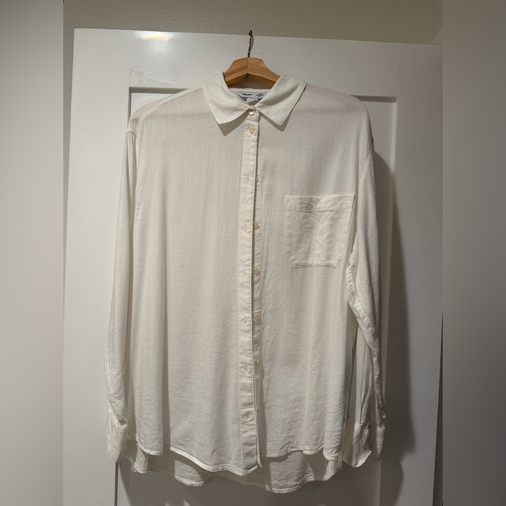 Old Navy White Button-Up Long Sleeve Shirt.